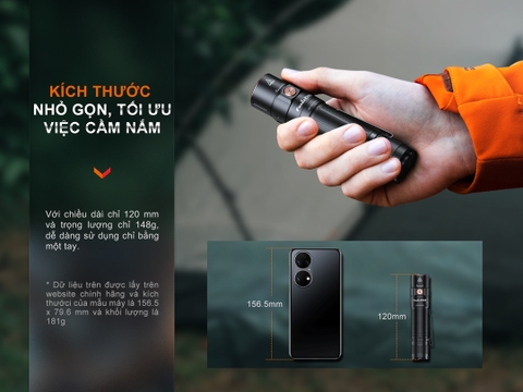 Đèn pin FENIX E35R độ sáng 3100lm chiếu xa 260m pin 21700 sạc USB C đuôi nam châm