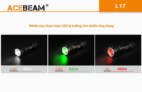 Đèn pin chiếu xa ACEBEAM L17 độ sáng 1400lm chiếu xa 802m pin 18650