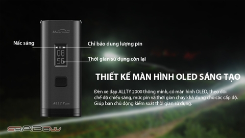 Đèn xe đạp MAGICSHINE ALLTY 2000 sáng 2000  pin 7000mAh