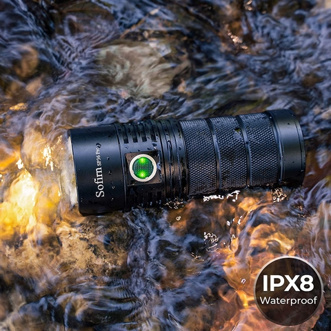 Đèn pin siêu sáng SOFIRN SP36 PRO sáng 8000 lumen chiếu xa 450m cổng sạc Type-C sử dụng 3 pin 18650 (kèm theo)