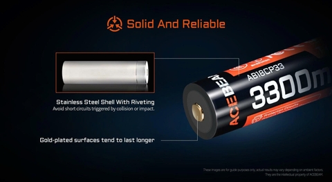 Pin sạc ACEBEAM 18650 USB-C 3300mAh 10A – Sạc trực tiếp, an toàn, bền bỉ