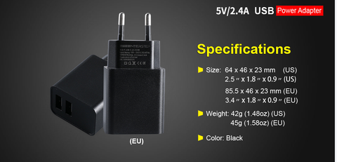 KLARUS USB Adapter 5V / 2.4A