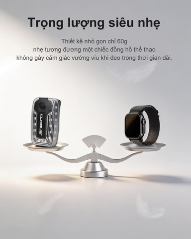 KLARUS WL6 – Đèn cảnh báo gắn vai đỏ xanh 360°, pin 24h