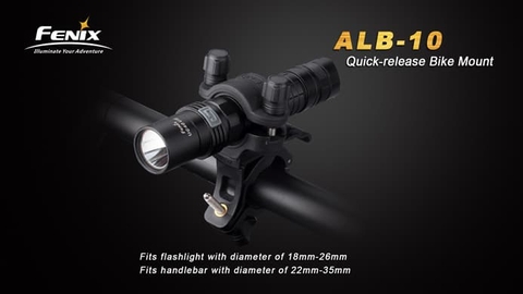 Gá xe đạp Fenix ALB-10 tương thích các đèn đường kính thân 18mm-26mm