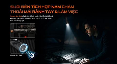 Acebeam EC90 – Đèn pin EDC 4300lm, chiếu xa 573m, sạc nhanh USB-C