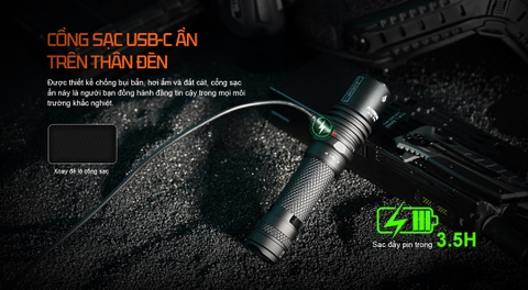 ACEBEAM W10 Pro – Đèn pin LEP chiếu siêu xa 1.425m, sáng 750 lumen, pin 21700 USB-C