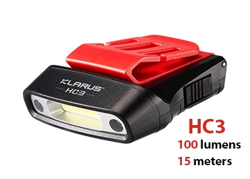 Đèn pin đội đầu KLARUS HC3 LED COB độ sáng 100 lumen chiếu xa 15m (pin liền)