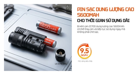 Đèn Pin LEP Zoom ACEBEAM Terminator M1 2.0 – 3900 Lm, Chiếu Xa 1620m