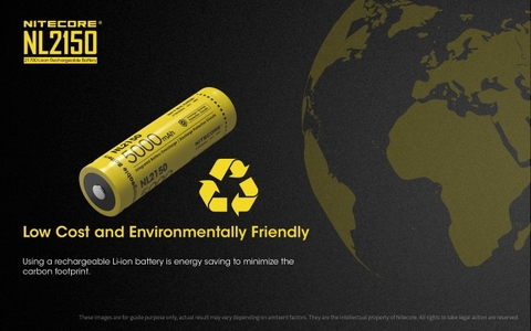 Pin sạc NITECORE NL2150 Dung lượng 5000mAh dòng xả tối đa 8A