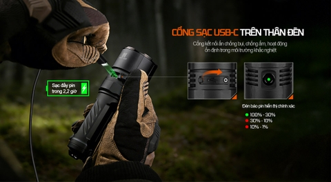ACEBEAM X30 – Đèn pin chiến thuật siêu sáng 20.000 lm 02 pin 21700 5000mAh sạc USB-C