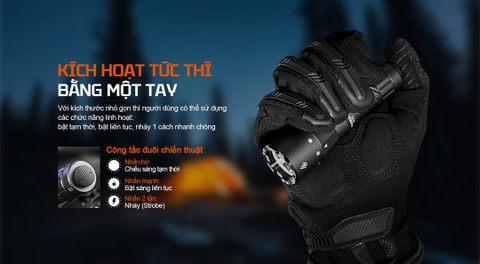 ACEBEAM W20 – Đèn pin LEP độ sáng 600 Lumens, chiếu xa 1100m kết hợp vùng sáng tỏa rộng