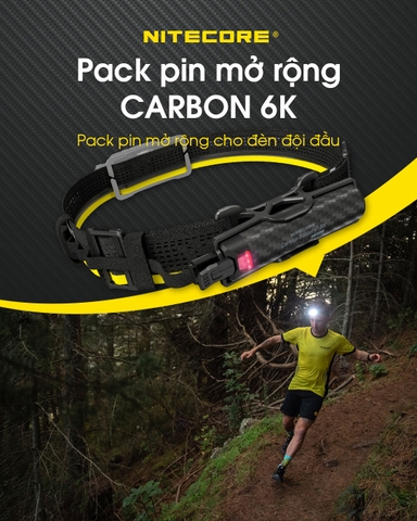 Pin sạc mở rộng NITECORE Carbon 6K 6000mAH dành cho đèn đeo đầu NITECORE