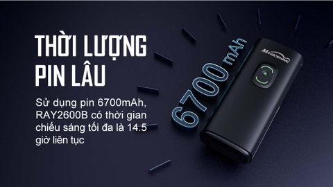 Đèn xe đạp MAGICSHINE RAY 2600B sáng 2600 lumen tương thích với điện thoại công tắc remote không dây pin 6700mAh USB-C Powerbank