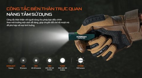 Đèn pin móc khoá ACEBEAM Keylite 500 - siêu gọn 500 lumen nhẹ 19g