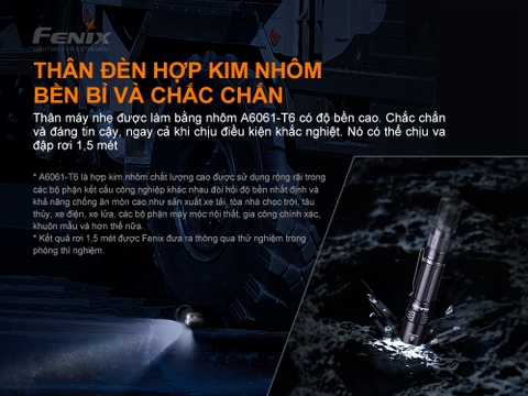 Đèn pin FENIX PD32 V2.0 độ sáng 1200 lumens chiếu xa 395m pin 18650