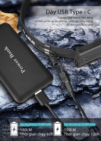 Đèn pin đội đầu KLARUS HR1 Plus độ sáng 600 lumen chiếu xa 90m pin Li-ion PP20 2000mAh