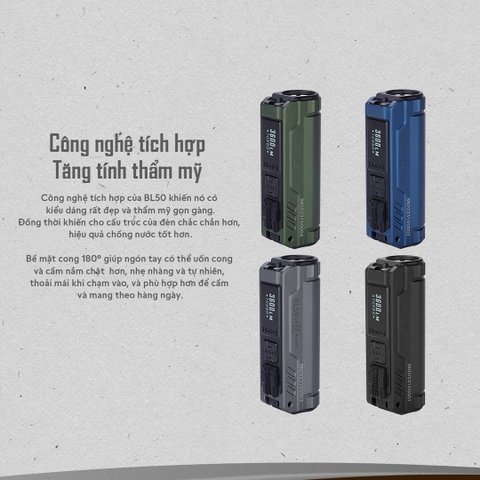 Đèn pin EDC IMALENT BL50 tia UV 365nm sáng 3.600 lumen chiếu xa 428m pin dung lượng 3000mAh sạc USB-C