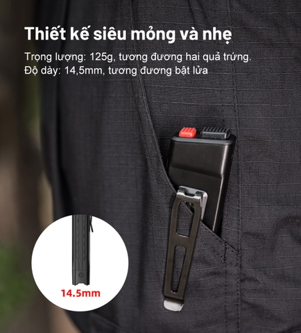 Đèn pin chiến thuật siêu mỏng KLARUS FlatTac X1 sáng 4200 lumen pin 2150mAh sạc USB C
