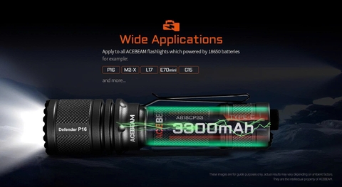 Pin sạc ACEBEAM 18650 USB-C 3300mAh 10A – Sạc trực tiếp, an toàn, bền bỉ