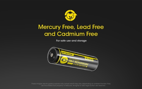 Pin sạc 18650 NITECORE NL1834R – 3400mAh, USB-C tích hợp mạch bảo vệ an toàn