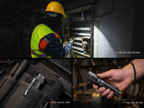 Đèn pin chiếu xa Fenix C7 V2.0 – Sáng 3300 lumen, chiếu xa 575m, pin 21700 sạc USB-C nam châm đuôi