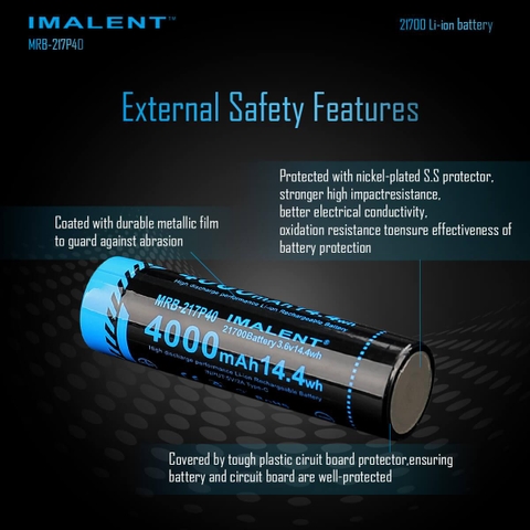 Pin sạc IMALENT MRB-217P40 dung lượng 4000mAh có cổng sạc