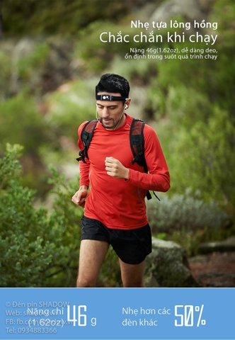 Đèn pin đội đầu KLARUS HR1 Plus độ sáng 600 lumen chiếu xa 90m pin Li-ion PP20 2000mAh