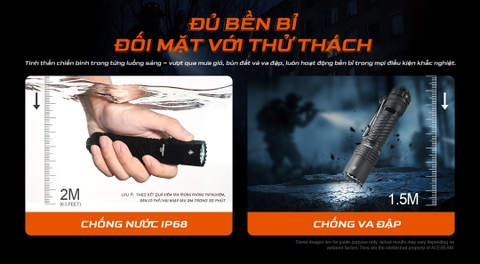 Acebeam T37 – Đèn pin chiến thuật 4000lm chiếu xa 440m công tắc xoay sạc USB-C