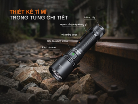 Đèn pin chiếu xa Fenix C7 V2.0 – Sáng 3300 lumen, chiếu xa 575m, pin 21700 sạc USB-C nam châm đuôi