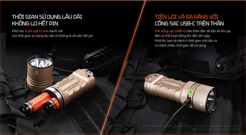 Đèn pin chiến thuật ACEBEAM X20-R – Siêu sáng 10.000lm, chiếu xa 645m