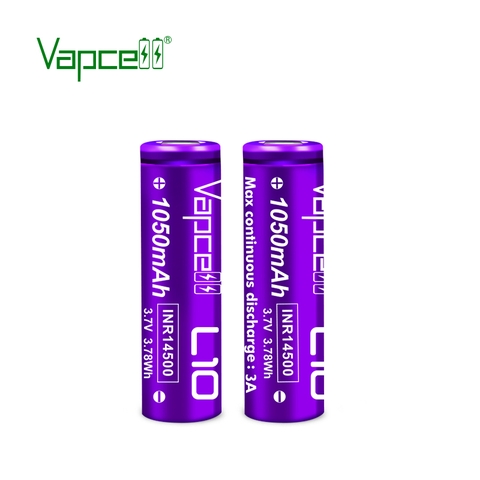 Pin sạc VAPCELL L10 14500 dung lượng 1050mAh dòng xả liên tục 3A