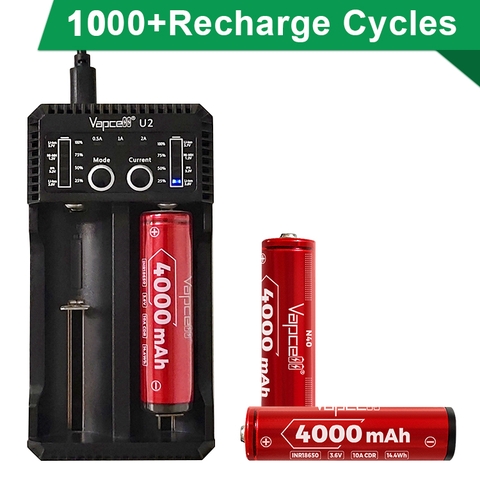 Pin sạc VAPCELL N40 18650 dung lượng 4000mAh có mạch bảo vệ