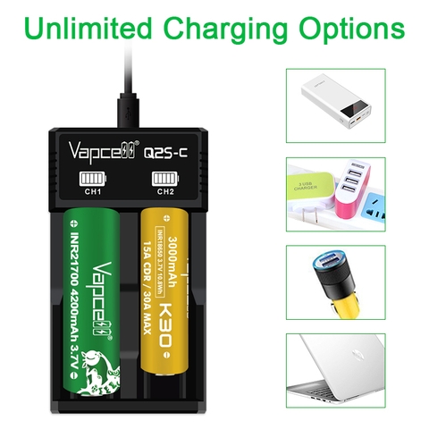 Sạc pin đôi VAPCELL Q2S-C