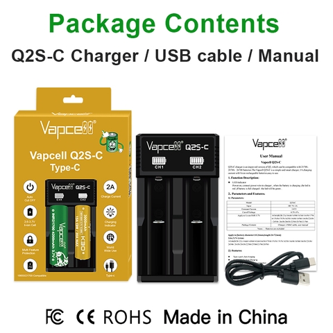 Sạc pin đôi VAPCELL Q2S-C