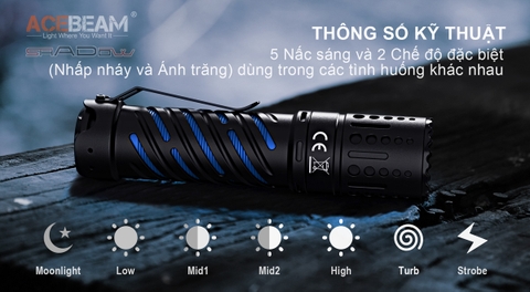 Đèn pin ACEBEAM E70 độ sáng 4600 lumen pin 21700
