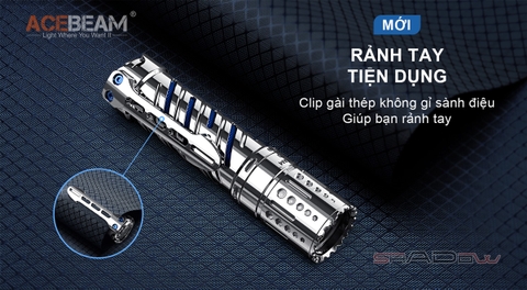 Đèn pin siêu sáng ACEBEAM E70 Stainless Steel Led XHP70.2 độ sáng 4000lumen, chiếu xa 220m, pin 21700