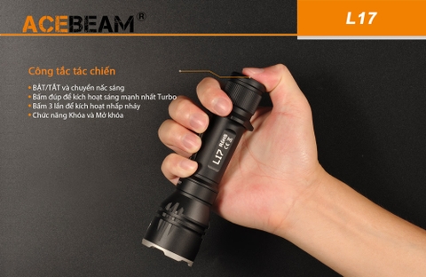 Đèn pin chiếu xa ACEBEAM L17 độ sáng 1400lm chiếu xa 802m pin 18650