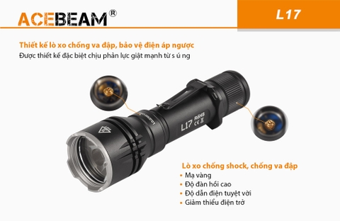 Đèn pin chiếu xa ACEBEAM L17 độ sáng 1400lm chiếu xa 802m pin 18650