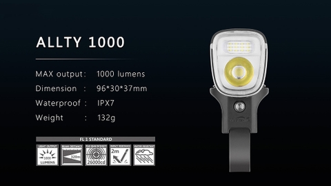 Đèn xe đạp MAGICSHINE ALLTY 1000 sáng 1000 lumen pin 4000mAH siêu nhẹ 132g