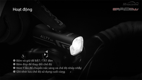 Đèn xe đạp MAGICSHINE ALLTY 600 sáng 600 lumen pin 1600mAh