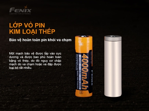 Pin sạc FENIX 21700 dung lượng 4000 mAh dòng xả cao 18A