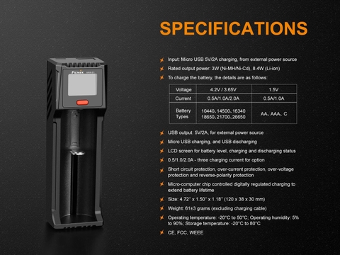 Sạc pin đơn cao cấp Fenix ARE-D1