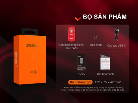 [Phiên bản giới hạn] Đèn pin móc khóa FENIX E03R v2 sáng 500lm chiếu xa 90m sạc USB C