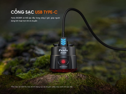 Đèn hậu xe đạp Fenix BC06R sáng 90 lumen pin 560mAh cảm biến phanh