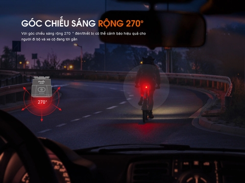 Đèn hậu xe đạp Fenix BC06R sáng 90 lumen pin 560mAh cảm biến phanh