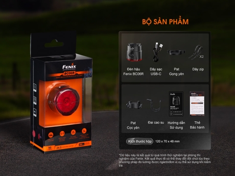 Đèn hậu xe đạp Fenix BC06R sáng 90 lumen pin 560mAh cảm biến phanh