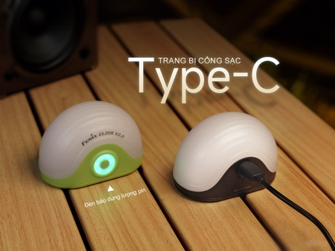 FENIX CL20R V2.0 – Đèn cắm trại USB-C, Độ sáng 300 Lumens & RGB đa chế độ