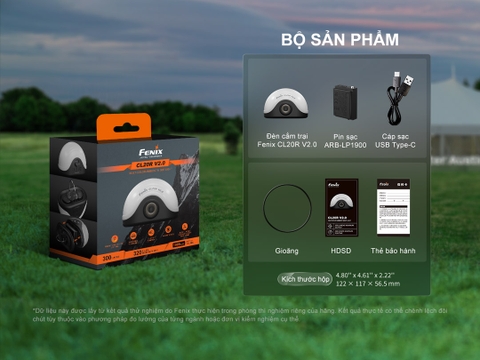 FENIX CL20R V2.0 – Đèn cắm trại USB-C, Độ sáng 300 Lumens & RGB đa chế độ