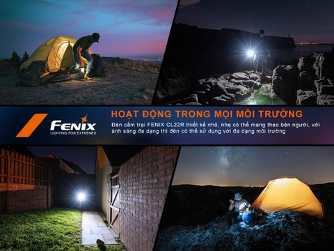 Đèn cắm trại FENIX CL22R sáng 500 lumen pin liền thân 2600mAh sạc USB-C