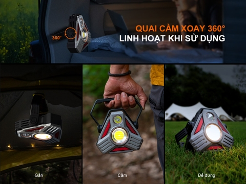 Fenix CP50R – Đèn làm việc, cắm trại, chỉnh sáng vô cấp sáng 5500lm - chiếu xa 450m